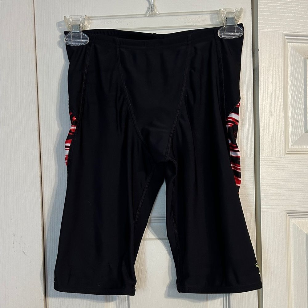Speedo Pro LT #7052175 One-Piece Training Swimsuit Size 30 Black with Red Accent